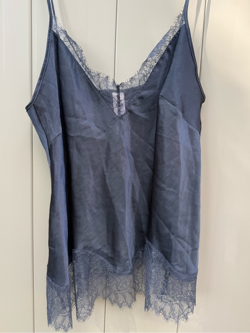 Victoria's Secret Camisole Lace Trim Blue Grey tank top medium